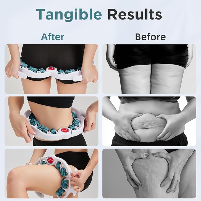 Cellulite Massage Tool - Lymphatic Drainage Massager - Muscle Roller, Deep Fascia Massage, Dimpled Skin Removal, Legs/Thighs/Buttocks, Anti-Cellulite Roller, Smooth Skin, Pain Relief (Green)