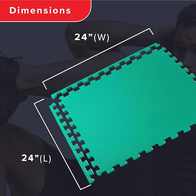 We Sell Mats 3/8" Thick Multipurpose EVA Foam Exercise Floor Mat, Interlocking Tiles, Anti-Fatigue for Home or Gym