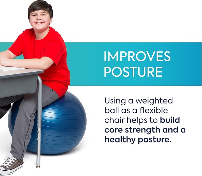 Bouncyband Balance Ball – Create Flexible Seating to Improve Focus at School, Office, or Home with This No-Roll Weighted Ball