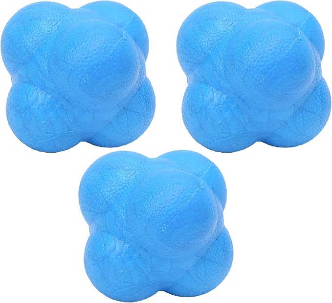 Reaction Ball, 3Pcs Hex Bounce TPR Balls for Hand Eye Coordination Training, Agility Drills for Baseball Football Basketball Soccer