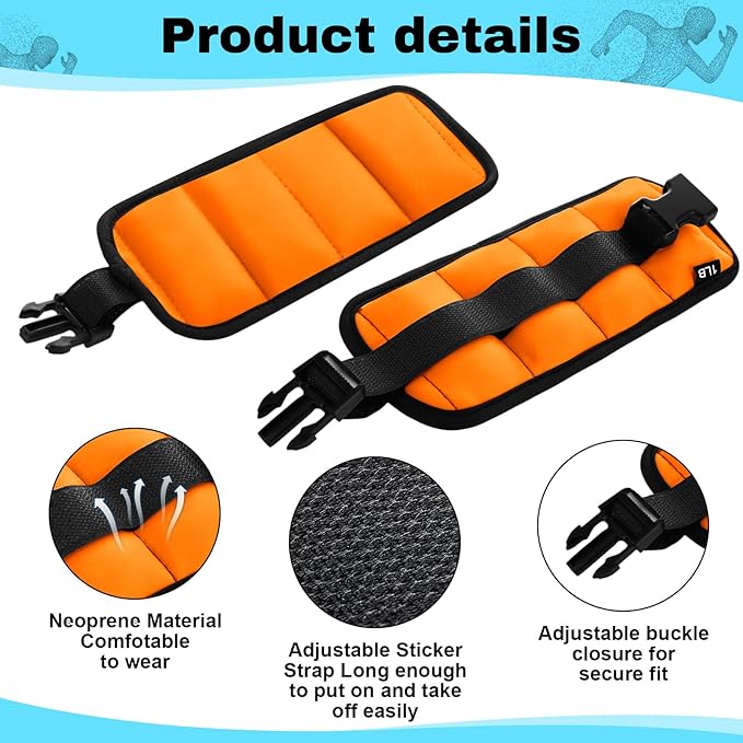 2 Pairs Ankle Wrist Weights for Land or Aquatic Exercise Aqua Cuffs Aqua Aerobics Fitness Bands for Ankle and Wrist Adjustable Weights for Swimming Pool Workout Equipment