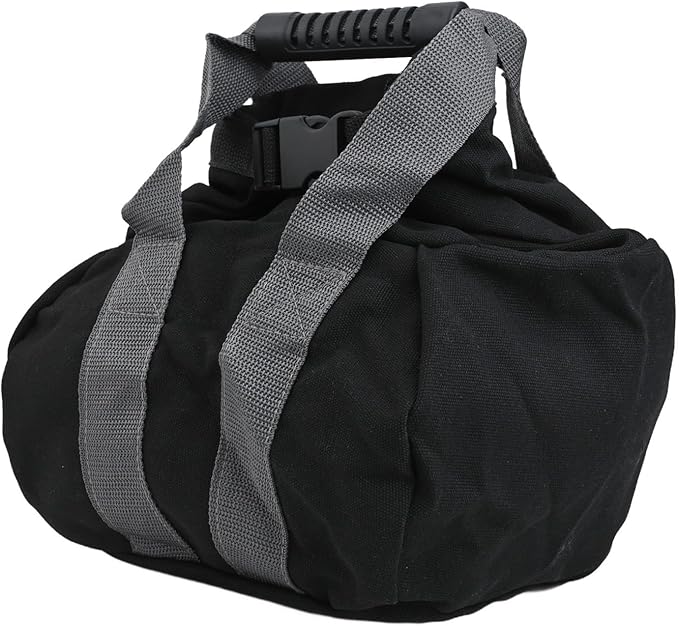 Adjustable Canvas Kettlebell Sandbag with Ergonomic Handle for Strength Training, Yoga, Home Gym and Outdoor Fitness, Empty Weightlifting Bag Supports 0-35 lb Fill for Travel or Portable Workout