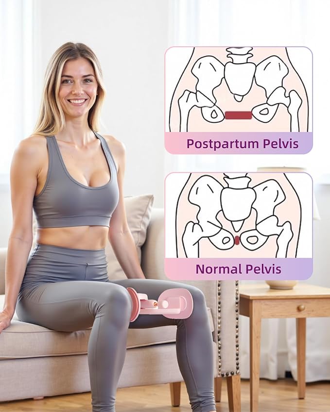 Thigh Trainer, Pelvic Floor Muscle Trainer Adjustable Resistance Inner Thigh Exerciser, Kegel Trainer for Postpartum Rehabilitation 20LB Resistance Band Pelvic Floor Strengthening