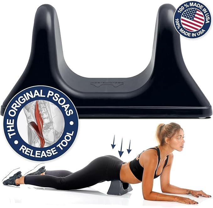 PSO-RITE Psoas Muscle Release Tool – Made in USA, Patented Deep Tissue Massage Device for Your Back, Hip Flexor & Trigger Point Relief, Night Black