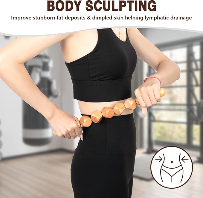 Wood Therapy Massage Tools 7-in-1, Wooden Lymphatic Drainage Massager Body Cellulite Massage Tool, Maderoterapia Kit Cellulite Massager for Body Sculpting,Contouring,Relief Muscle