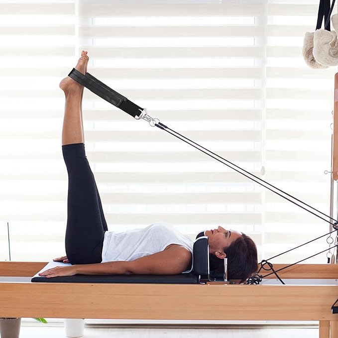 4PCS Pilates Straps, Pilates Double Loop Straps for Reformer, Fitness D-Ring Straps Double Loops Padded