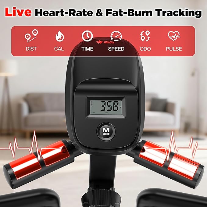 Elliptical Machine, Elliptical Exercise Machine for Home with Hyper-Quiet Magnetic Driving System, Elliptical Trainer with 15.5IN Stride, 14 Resistance Levels, 300LBS Loading Capacity