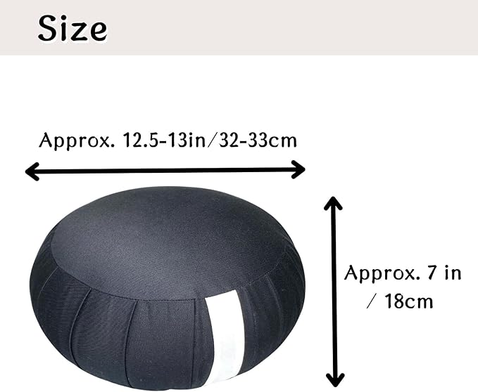 Zafu Meditation Cushion Japan Made | Authentic Zen Temple Style Zazen Seat – Firm Kapok Filling for Mindfulness, Yoga & Posture Support