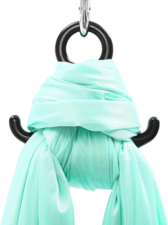 6M Aerial Silks Equipment Pilates Hanging Swing Rope Yoga Starter Set for Home Yoga Hammock Practice Kit for Aerial Dance w/360° Swivel Connector, 200kg Capacity