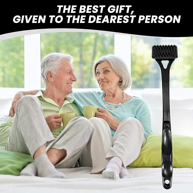 18.5-Inch Foldable Back Scratcher with ABS Polymer Resin Long Handle, Suitable for Men, Women, Adults with Rough Skin, The Best Gift for Parents and Loved Ones (D-Black)