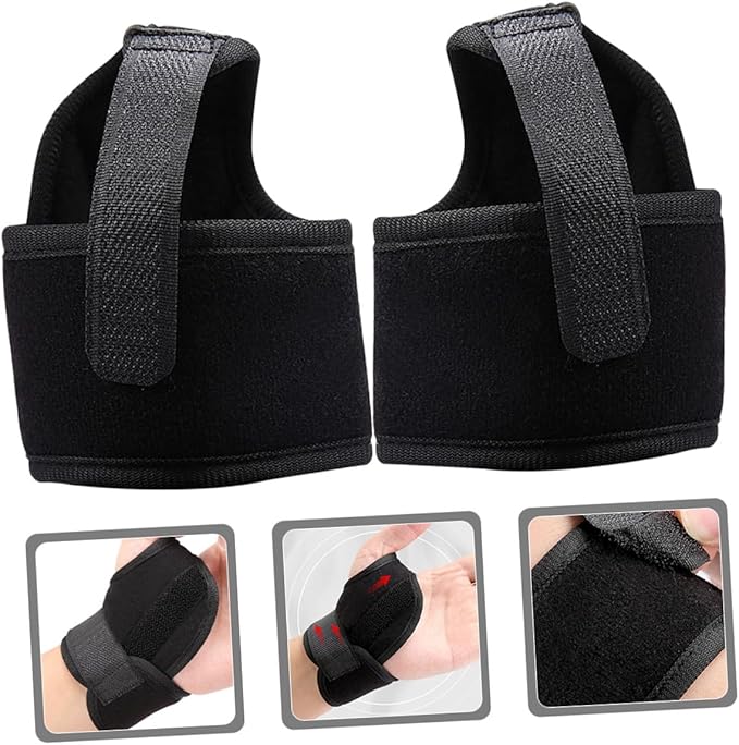 Toyvian 2pcs Sports Wrist Support Brace with Compression Fit, Breathable Wrist Wraps for Gym Weightlifting and Fitness, Left and Right Hand Stabilizer Wraps for Joint Protection