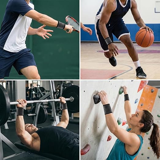 4PCS High-Elastic Wrist Support Straps Black Elastic Wrist Compression Bandage Wrists Wraps Wristbands Breathable Wrists Brace for Stabilising Ligament, Joint Pain, Sport