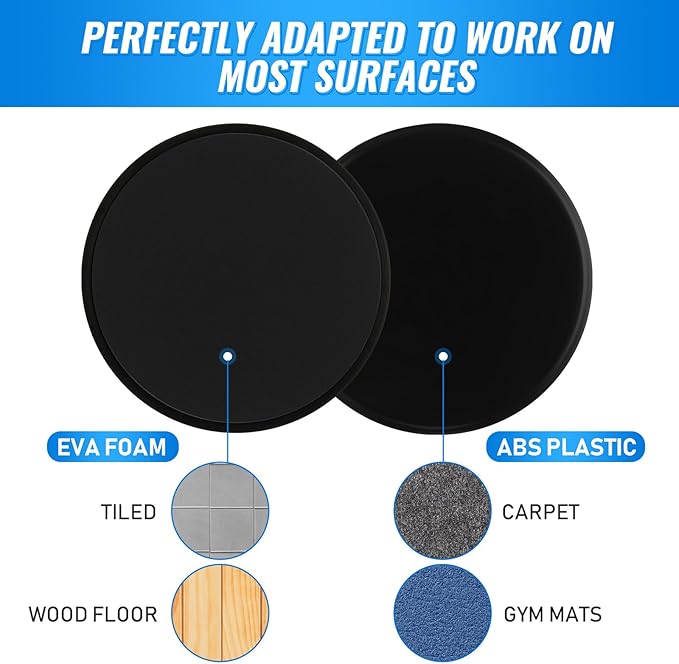Wettarn 24 Pcs Core Sliders for Working Out Abdominal Exercise Gliding Discs Dual Sided Workout Disc Fitness Sliders Exercise Gear for Gym Floors Training Abdominal Core Strength