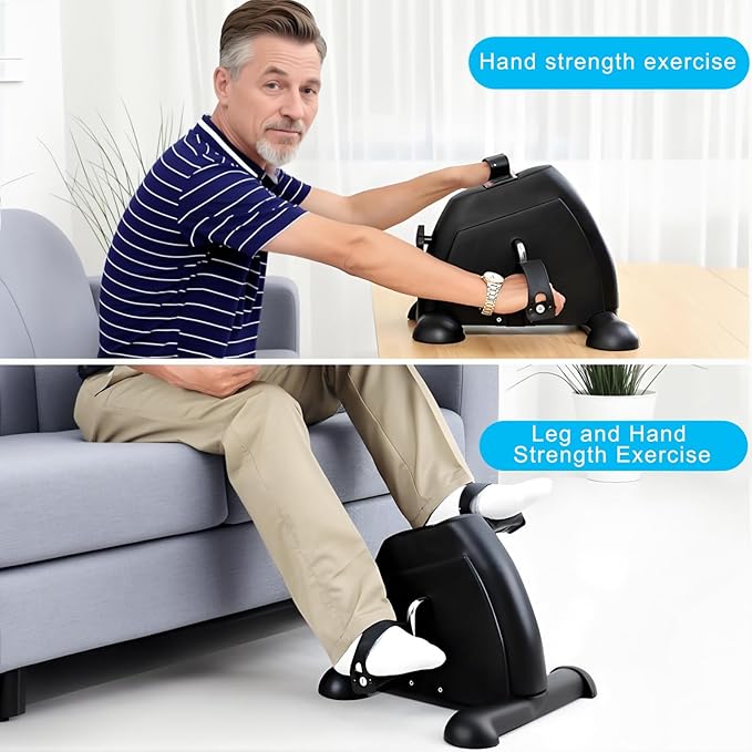 Under Desk Pedal Exerciser Bike with Digital LCD Display, Adjustable Resistance Pedal Exercise Bike, Easy Assembly 220lbs Load Capacity