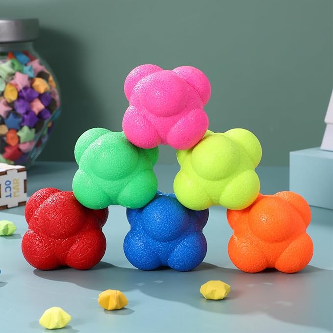 Toyvian Agility Reaction Balls, 6pcs Reflex Training Ball Set Hand Eye Coordination Training for Sports Workout Baseball Tennis Soccer Coordination and Garden Family Gatherings