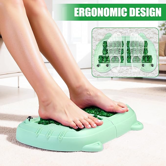 Foot Roller Massager for Plantar Fasciitis Pain Relief, Large Size Under Desk Feet Massage, Manual Acupressure Tool, Eases Pain & Cold Feet, Boosts Circulation, Split Portable & Washable