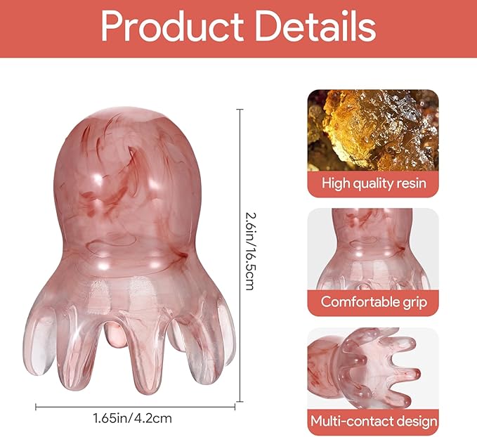2 Pcs Octopus Head Massage Comb, Scalp Massage Tool for Head and Body Relaxation, 8 Unique Points to Melt Muscle Bumps and Relieve Body Fatigue