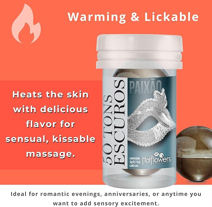 Hot Ball Passion Kit – 4 Massage Oil Balls: Desire, Passion, Climax & Chinesa Sphere – Cooling, Warming & Pulsing Sensations – 2 Capsules Each – Skin-Friendly Massage Gel