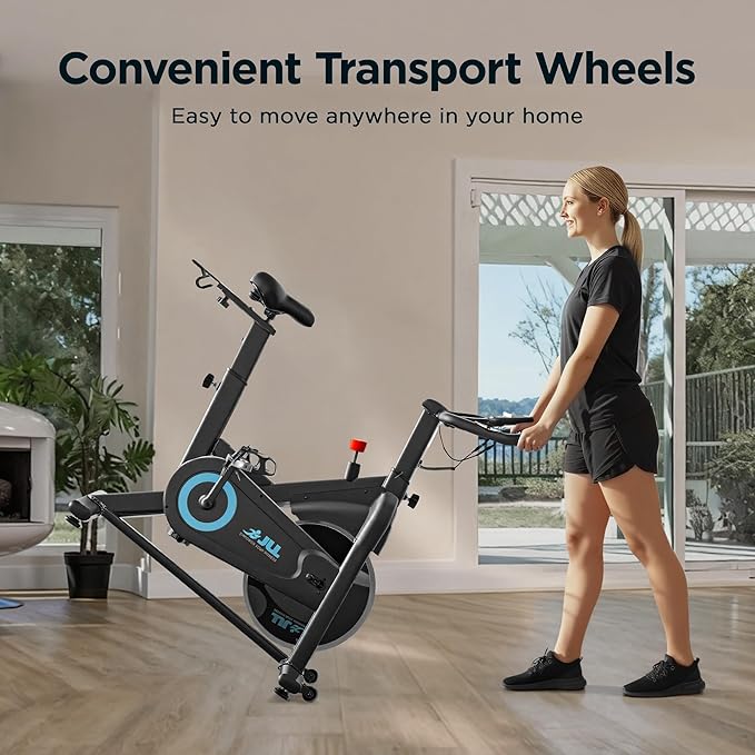 JLL Magnetic Exercise Bike - Indoor Stationary Cycling Bike with Free Fitness App, Adjustable Comfortable Seat, Low Noise Indoor Cycling Bike for Home Gym