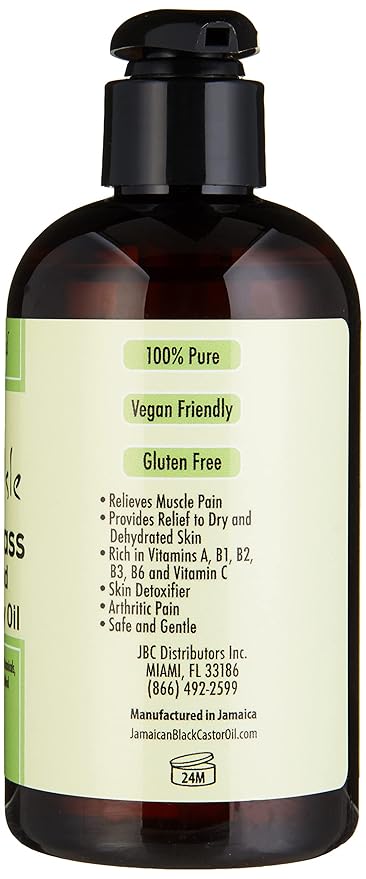 Sunny Isle Lemongrass Massage and Aromatherapy Oil - Organic, Gluten Free - 8 Fl Oz