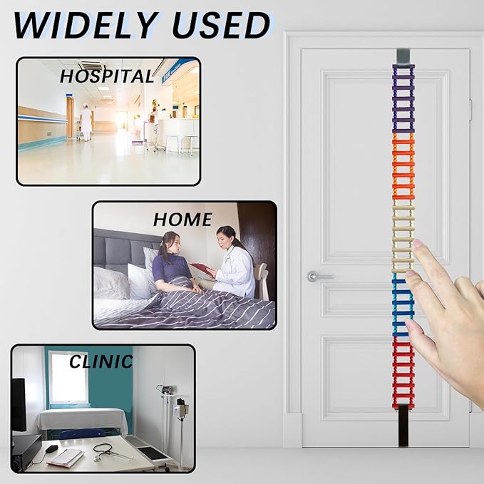 Portable Over-The-Door Shoulder Finger Ladder, Shoulder Pain Relief Wooden Finger Ladder for Hand Therapy and Joint Rehabilitation (Colorful 02)