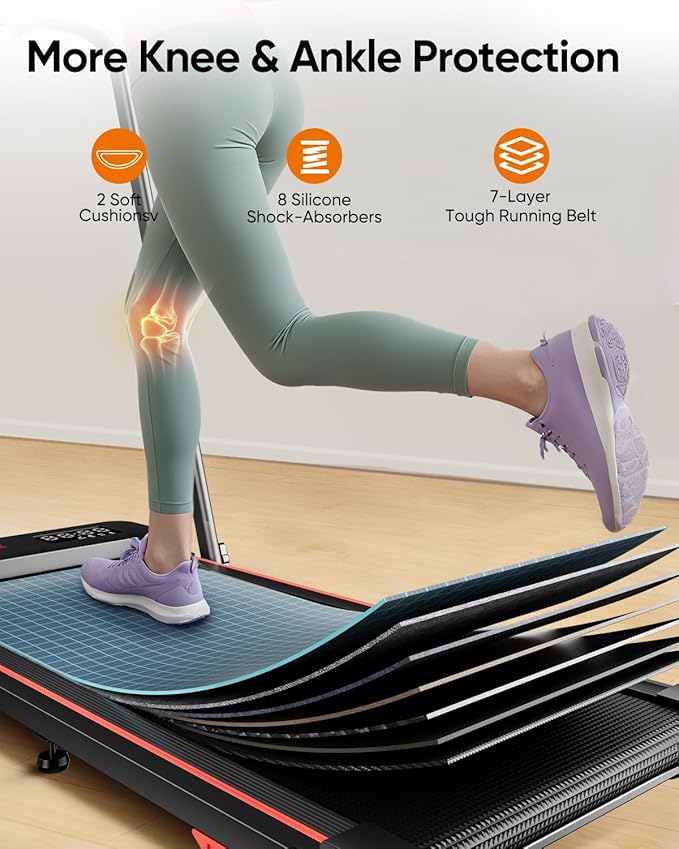 Walking pad Treadmill with Incline & Handle Bar, Folding Treadmill for Home Small Spaces, Compact Portable Under Desk Treadmill,Dual LED Display, 2.5Hp Quiet Running pad, APP, 300 lbs Capacity