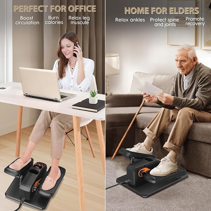 Under Desk Elliptical Machine, Electric Elliptical as Seen on TV for Seniors Adults with 15 Adjustable Speed, Quiet & Portable Electric Seated Pedal Exerciser with Remote Control & 5 Auto Mode