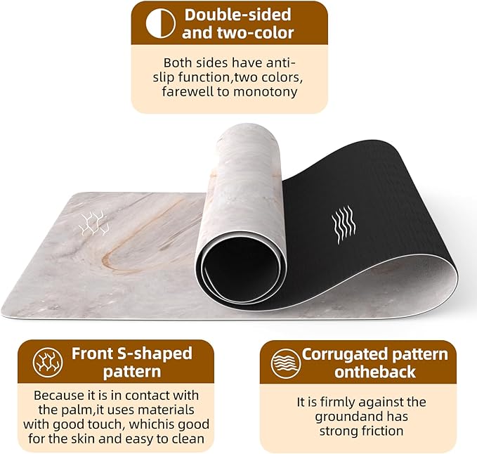 FOLAI Extra Thick Yoga Mat 6mm，pilates mat thick - Non-Slip Exercise Mat for HIIT, Pilates & Home Workouts & Workout with Free Carry Strap