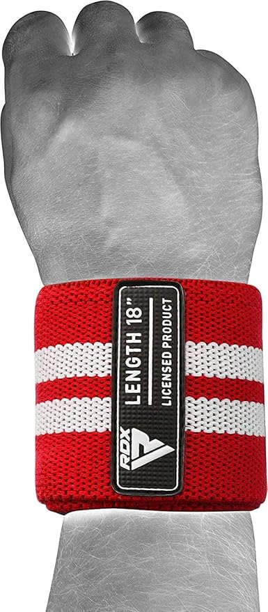 RDX Weight Lifting Wrist Support Wraps, 36” 24” 18” Professional Grade Elasticated Cotton Straps, Gym Fitness Workout Strength Training Bodybuilding Powerlifting Deadlifting Calisthenics, Men Women