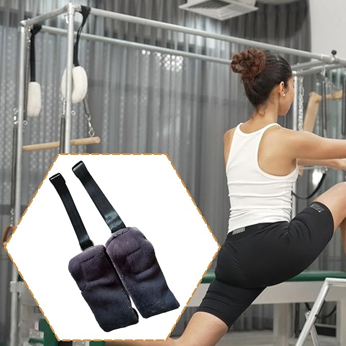 Pilates Straps Pilates Reformer Accessories Improve Flexibility Sturdy Tools Bands Pilate Equipment for Adults Fitness Gym, Gray Purple