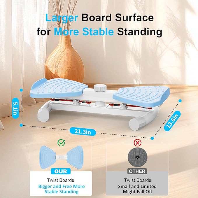 Waist Twister Machine with Resistance Band, Silent Exercise Twist Board for Core & Belly Fat Workout, Non-Slip Home Fitness Disc for Men & Women