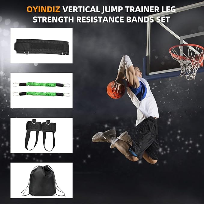Vertical Jump Trainer, Resistance Bands Set for Leg and Thigh, Strength Agility Power Exercise Basketball Volleyball Football Tennis Training Equipment