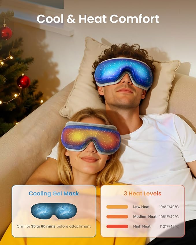 RENPHO Limited Edition Eye Massager with Heat and Cooling Voice Control, FSA Eligible HSA Mothers Day Birthday Gifts for Mom Women Men Her Him, Eye Mask for Migraines Relief, Eyeris 3 Reduce Dry Eyes