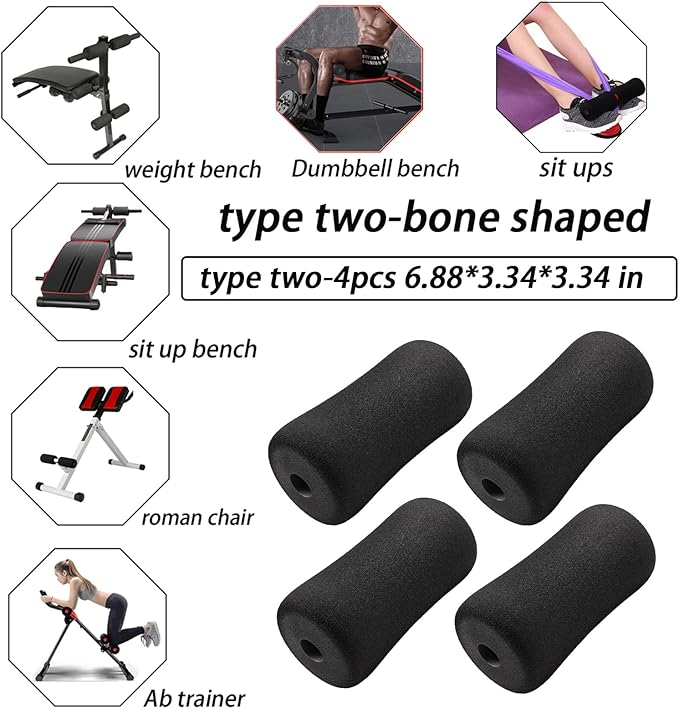 Foot Foam Padding(6.88 * 3.34 * 3.34 in), High Density Pads on Inversion Table, Workout Bench, Sits Ups Replacement Parts, Home Gym Accesories