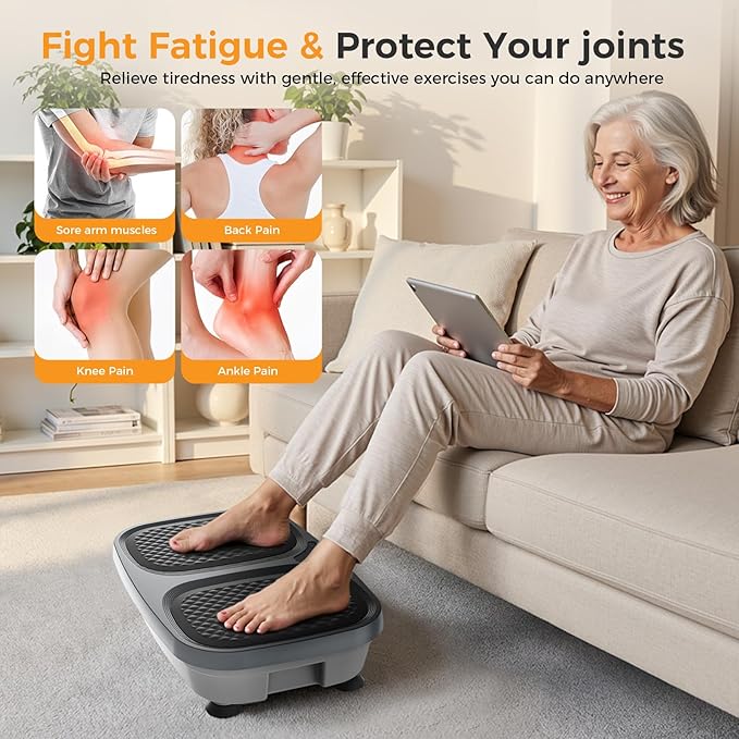 NEWBULIG Vibration Plate, Whole Body Workout Vibrating Platform with LED Touch Screen & Pull Ropes for Weight Loss & Muscle Toning, Home Gym Fitness Equipment with Remote Control for Women Men, Black