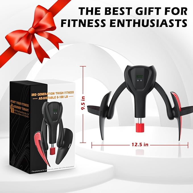 3rd Gen Thigh 0-100 lbs Adjustable Resistance Inner Leg Exercisers with Leg Straps Band Pelvic Floor Kegel Hip Exercise Workout Equipment Pilates Women Men
