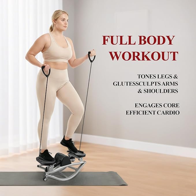 Rock Stepper, Side to Side Rocker Stepper Machine, Low-Impact Lateral Steppers for Knees and Joints, U-Shaped Rock Stepper Machine for Home Workout