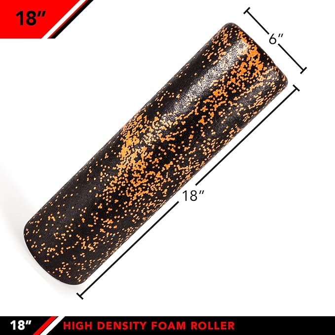 JFIT High Density Foam Roller, Speckled Orange, 18-Inch