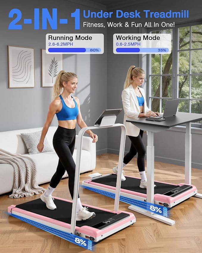 Incline Walking Pad with Handle Bars, 3.5HP Foldable Portable Treadmills for Home Office, Low Noise <40dB Under Desk Treadmill with 330LB Capacity, Wide Running Belt with Remote Control & LED Display