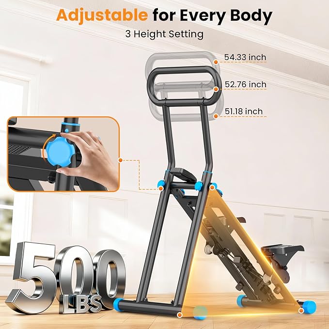 HXD-ERGO Stair Stepper, Upgrade 6-Level Resistance Stair Master with Adjustable Handlebar, Folding Stair Climber Workout Machine