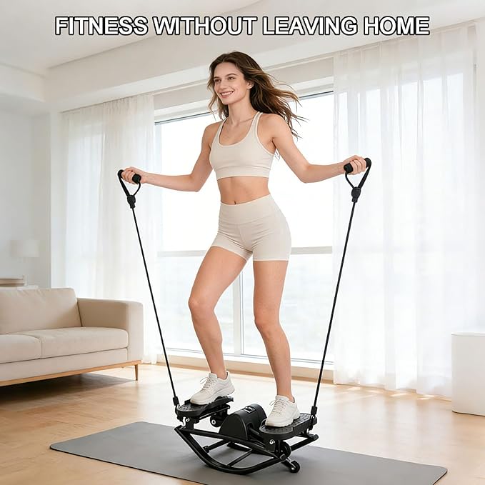 Rock Stepper Side to Side Portable Lateral Rocking Stepper with Digital Display and Non-Slip Mat Mini Steppers for Exercise at Home