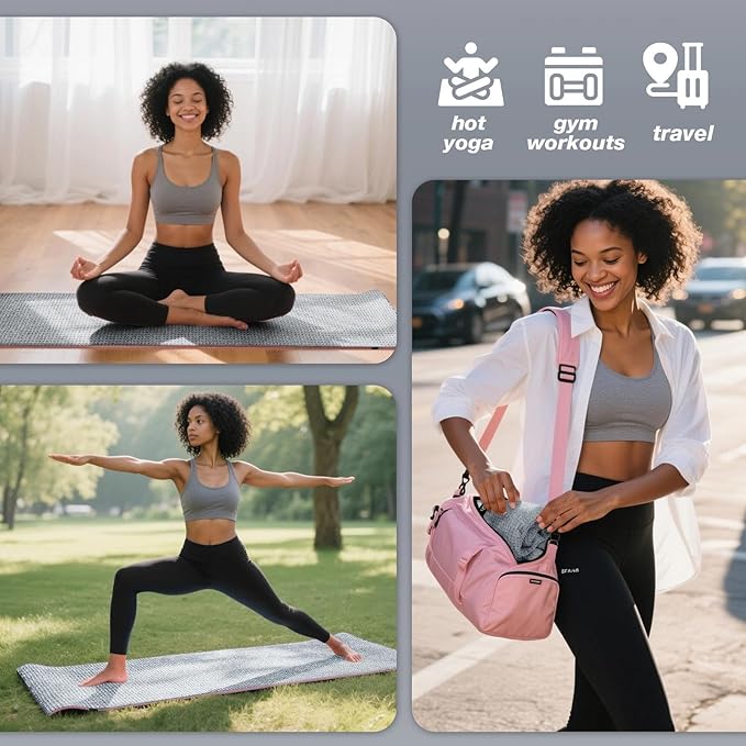 Hot Yoga Towel,Microfiber Yoga Mat Towels Non Slip for Hot Yoga Absorbent Microfiber Sweat Anti-Slip Cover,Bikram,Pilates,Exercise,Fitness 28 inch X 72 inch Grey 2 Pack