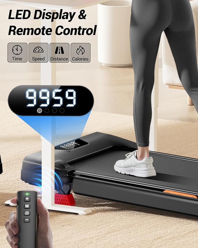 CURSOR FITNESS Walking Pad with 15% Incline 0.6-6.2MPH Foldable Portable Treadmill 2.5HP Compact Walking Pad for Home Small Space 300LBS with Remote Control
