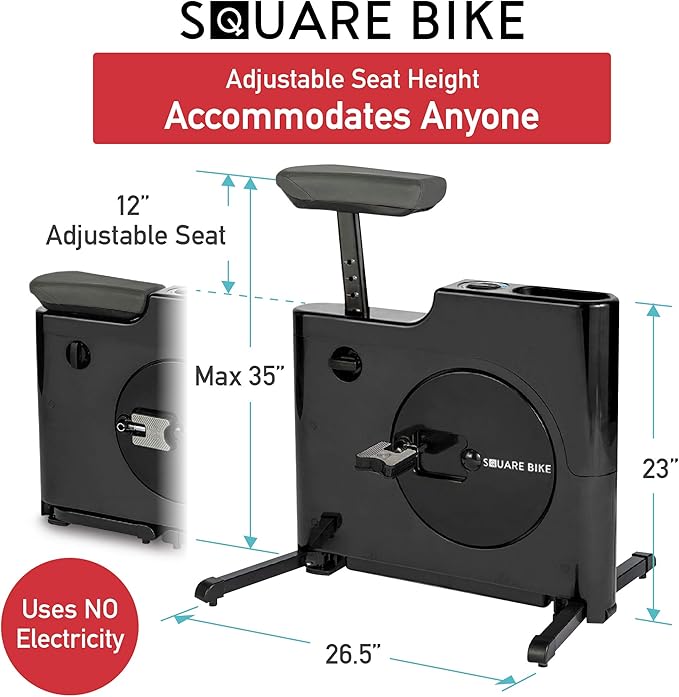 Compact Exercise Bike with 8 Levels of Magnetic Resistance - Stationary Bike For Home & Under Desk Exercise by Daiwa Felicity (Black)