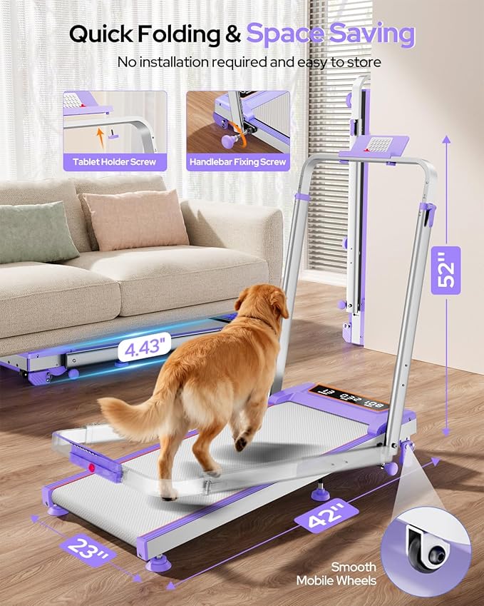 Walking Pad Treadmill with 12% Incline/Adjustable Height, Upgraded 3.5HP Walking Pad with Handle Bar, 4 in 1 Foldable Under Desk Treadmill, Electric Portable Treadmills for Home 350LBS, LED Display