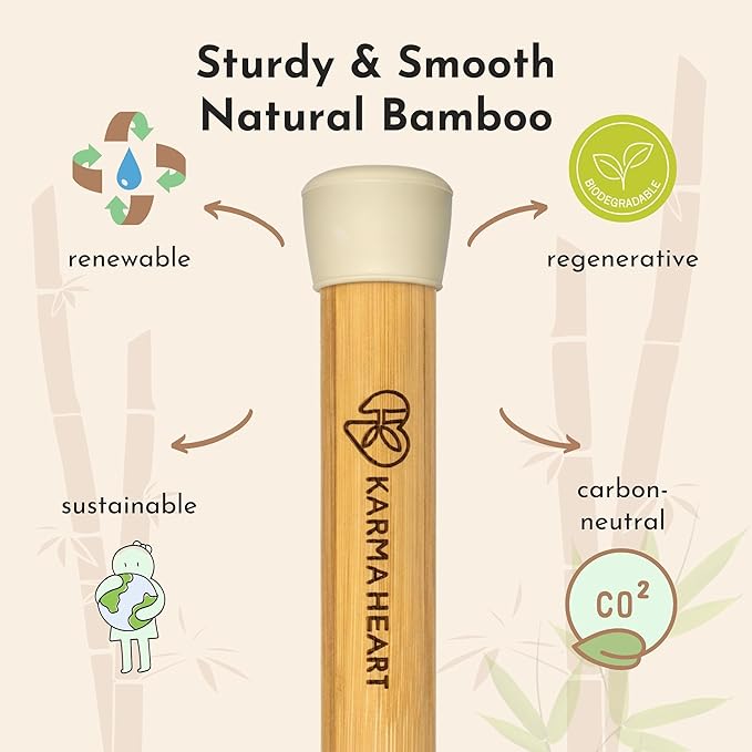 Natural Bamboo Yoga Stick (5ft): Stretching Stick with White Sturdy Rubber Ends - Versatile Exercise Stick for Yoga, Stretching & Posture with Unlimited Access to Video Exercises