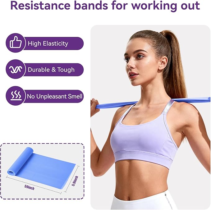 Pilates Kit for Women,15 Inch Magic Circle, 6 Multi-Level Resistance Bands,Yoga Ball Socks, Back Neck Stretcher ,14-Piece Full Body Toning Pilates Equipment for Beginners, 15 Min Daily Routine