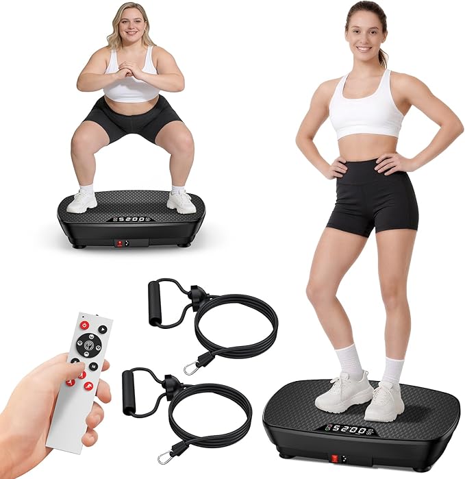 Vibration Plate Exercise Machine, 2026 Vibrating Fitness Platform for Lymphatic Drainage , 400 Lbs Capacity Vibrating Platform with Remote Control, Home Gym Workout Equipment for Women Men