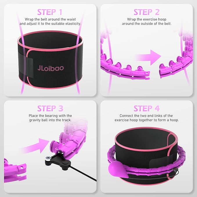 Weighted Hula Circle for Adults Weight Loss, Infinity Hoop Fit Plus Size 51 Inch, Include 27 Detachable Links and Waist Trainer for Women
