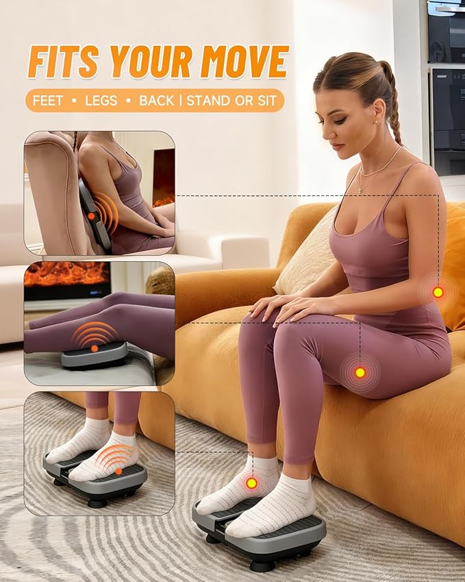 Portable Cordless Vibration Plate – Wireless, Rechargeable, 4 Speed Levels, for Body Massage, Relaxation & Circulation Boost